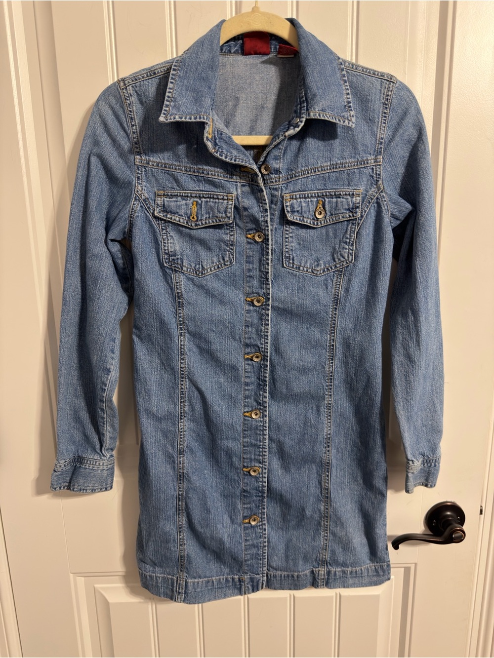 Vintage Y2K 90's GAP Blue Jeans Denim Shirt Dress Button Down Size 2